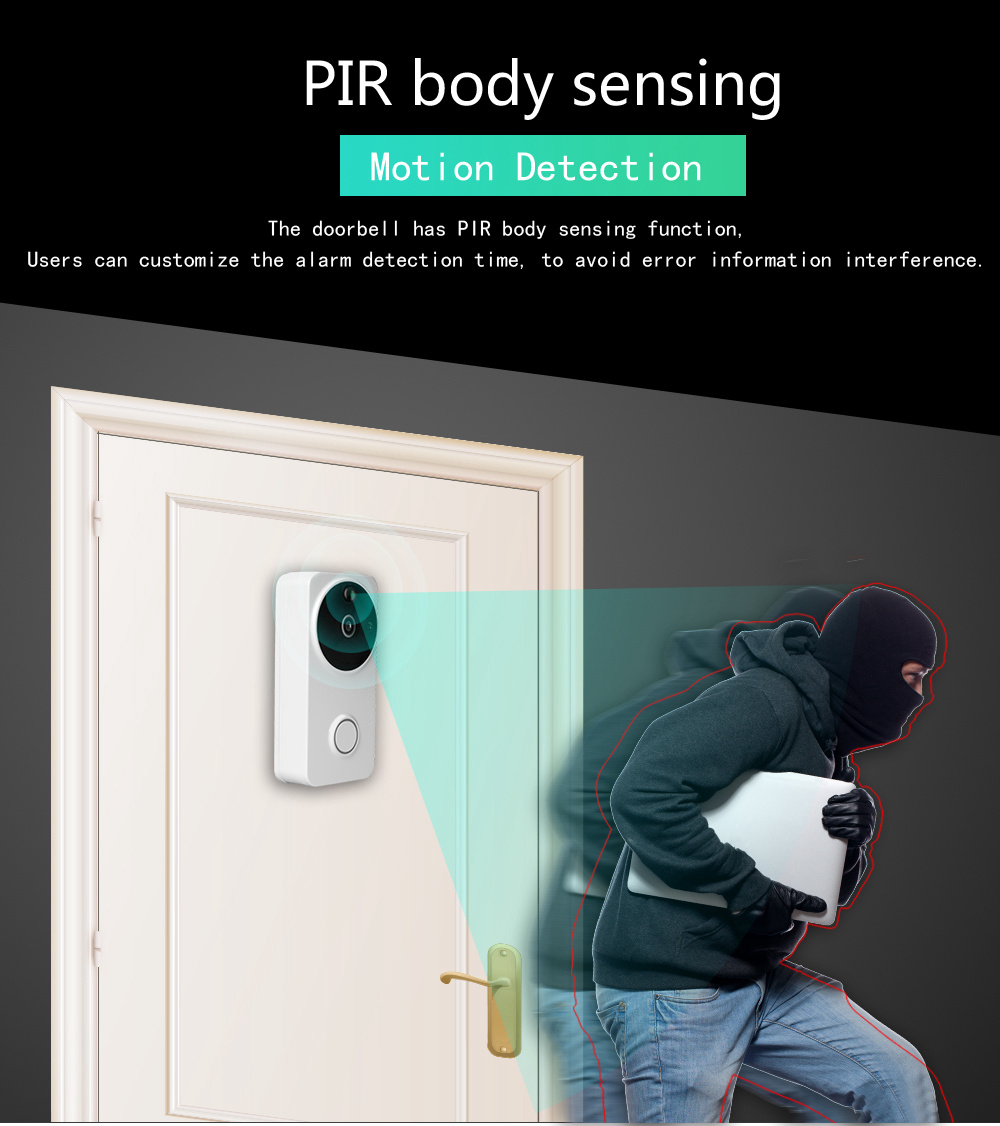 Danmini WF04 WIFI Wireless Smart Video Intercom Doorbell APP Remote Video Intercom - Black