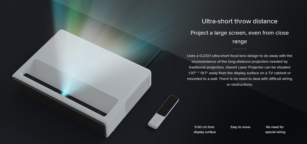 Xiaomi Mi Laserprojektor 5000 Lumen Full Hd 4k Ultra Kurzbrenner Alpd 3 0 Laserlicht Dual Band Wifi International Edition Weiss