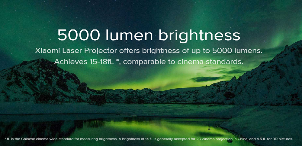 [HK Stock][International Edition] Xiaomi Mijia Laser Projector 5000 Lumens Full HD 4K Ultra Short Focal Lens ALPD 3.0 Laser Light Dual Band WIFI - White