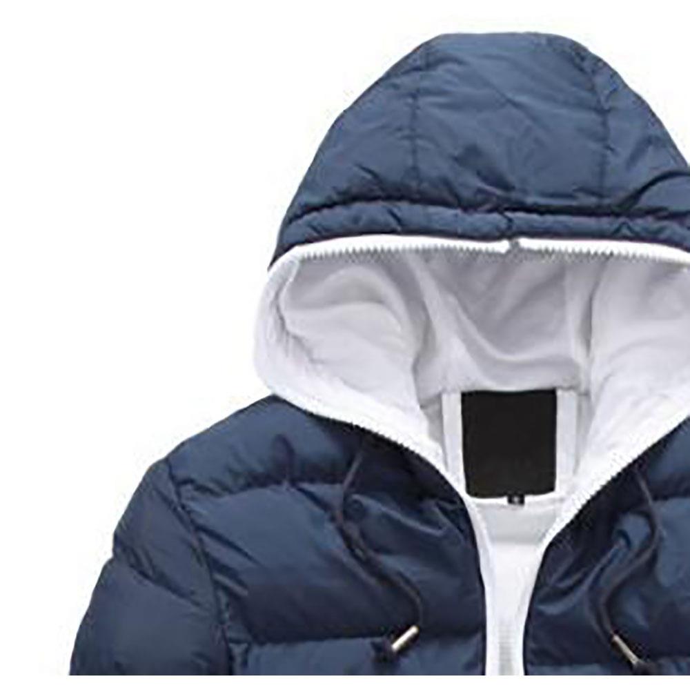 Agai-mccf Men's Leisure Hooded Candy Color Down Jacket (Warm Coat Size M) - Blue + White