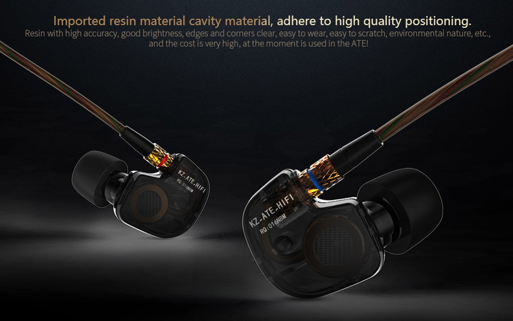 [HK Stock]KZ-ATE 3.5mm In-Ear Earphones with Mic HiFi Stereo Headphones Super Bass Noise Canceling Sport Headset