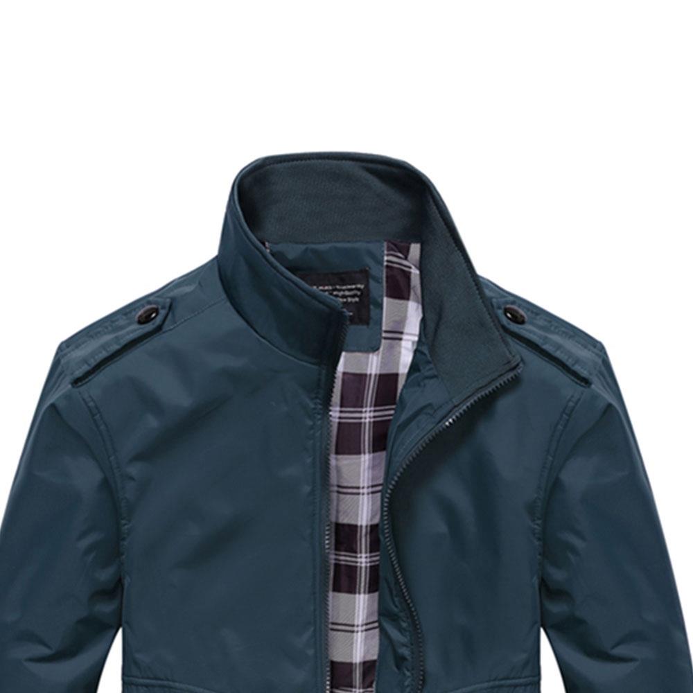 CA1235 Men Classic Casual Standing Collar Jacket Size 2XL Dark Green