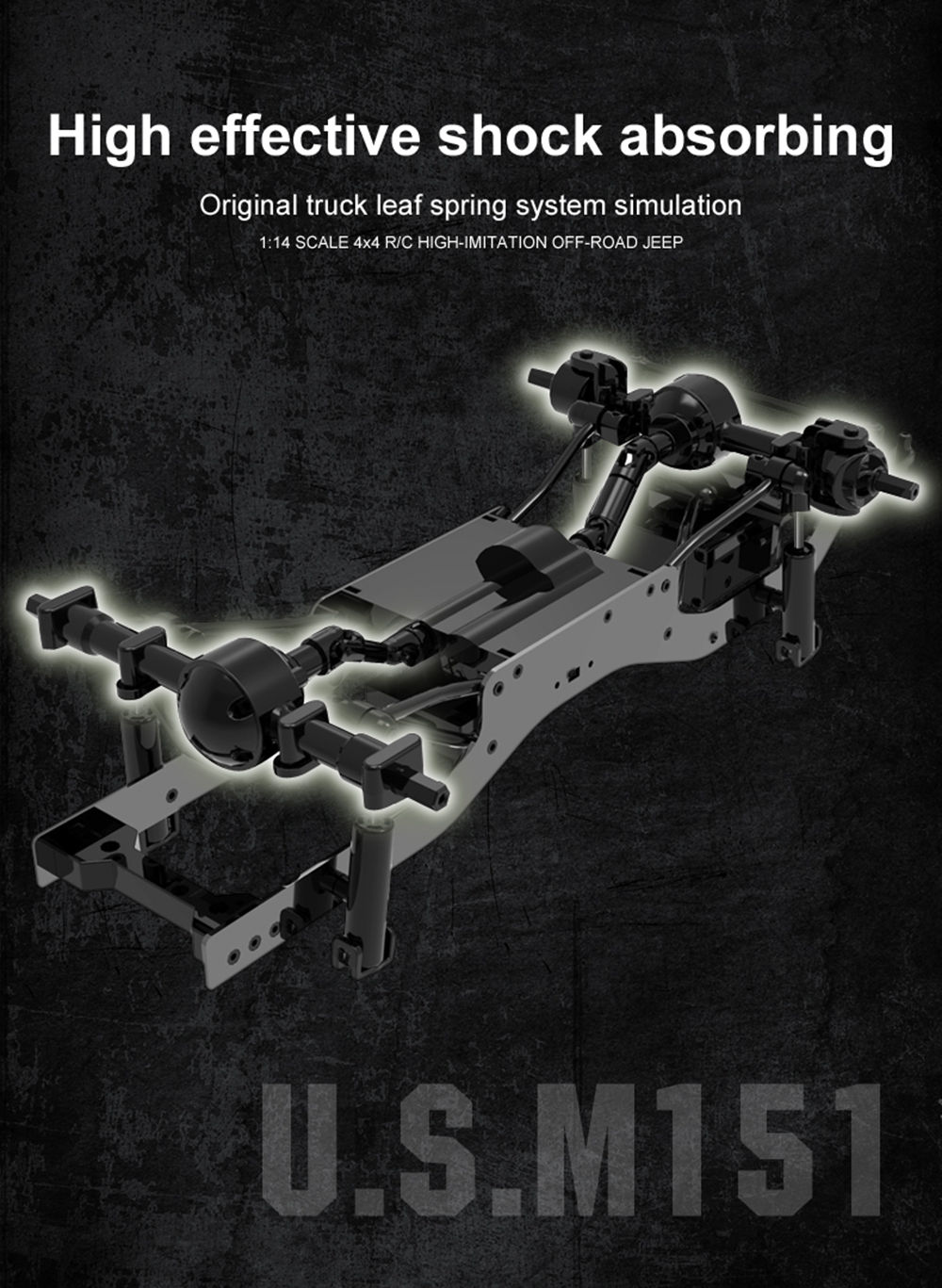 SUBOTECH BG1522 U.S.M151 JEEP 1/14 2.4G 4WD OFF-Road RC Car with LED Lights RTR - Green