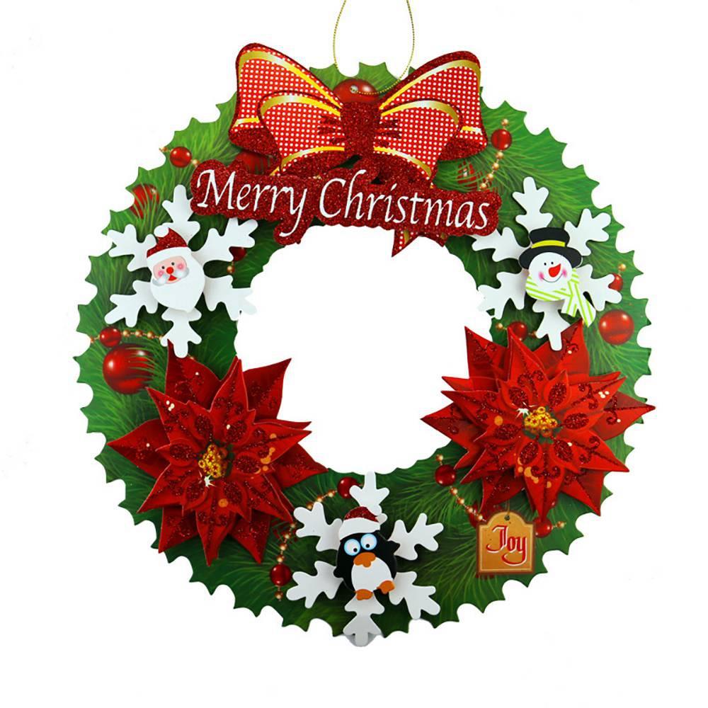 35CM Solid Paper Flashing Wreath for Christmas Decorations Window Layout Door Hangs - Type A