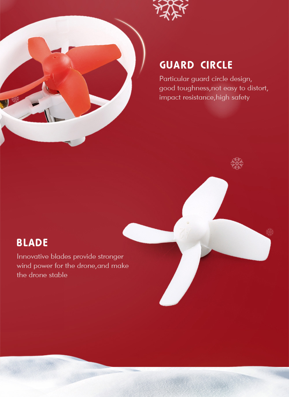 [HK Stock]JJRC H67 Flying Santa Claus 2.4G 4CH 6Axis Headless Mode Toy Brick RC Quadcopter RTF - Red