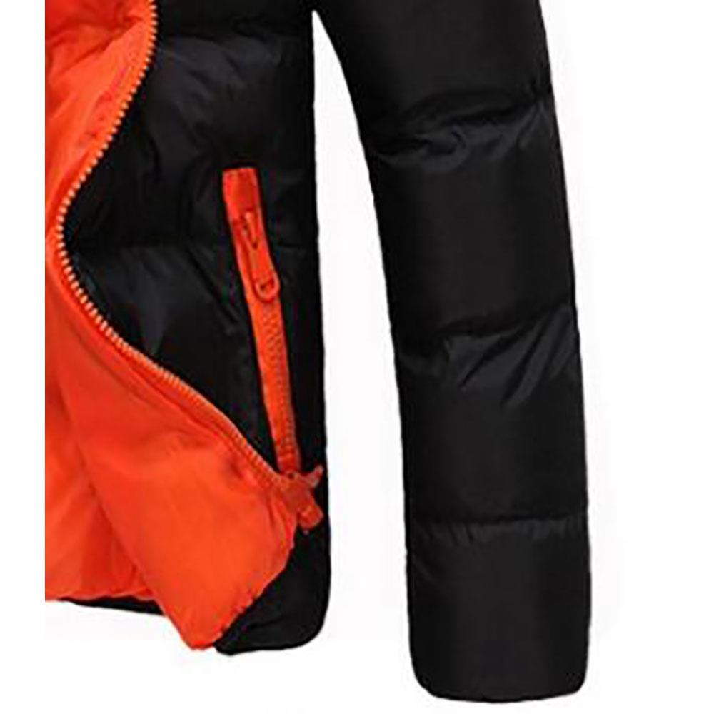 Agai-mccf Men's Leisure Hooded Candy Color Down Jacket (Warm Coat Size M) - Black + Orange