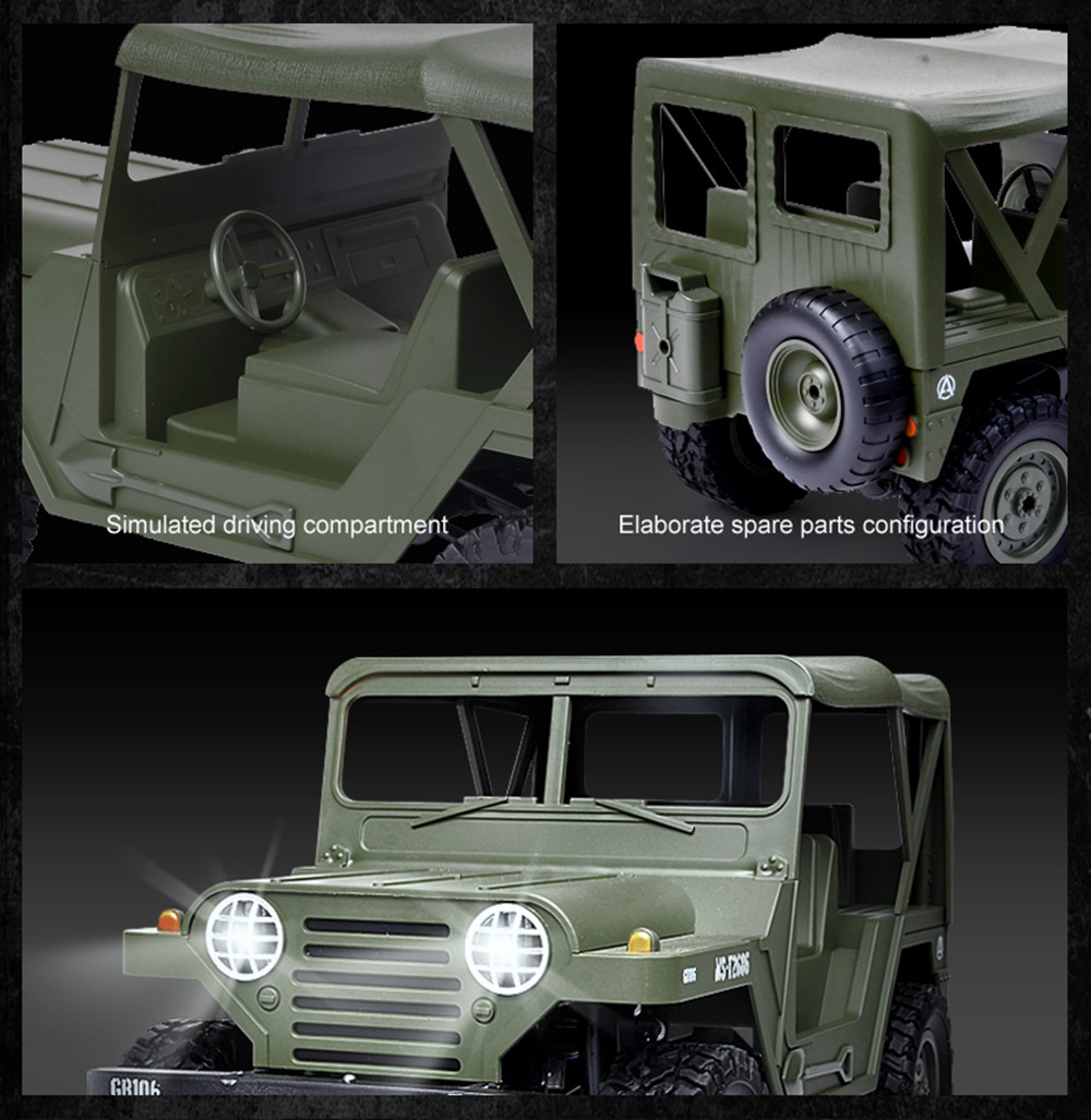 SUBOTECH BG1522 U.S.M151 JEEP 1/14 2.4G 4WD OFF-Road RC Car with LED Lights RTR - Green