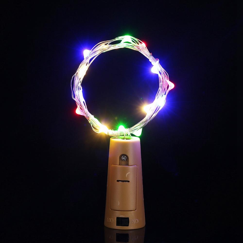 10LEDS Copper Wires Bottle Plug LED String Light for Valentine Decoration Wedding (1 Meter) - Multi-Colour
