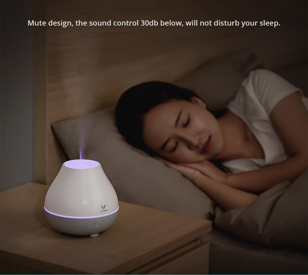 Xiaomi Viomi Aromatherapy Diffuser Air Humidifier 4 Color Lights Warm Mist 200ML Automatic Portable Timed Aromatherapy Machine -White/Normal Version