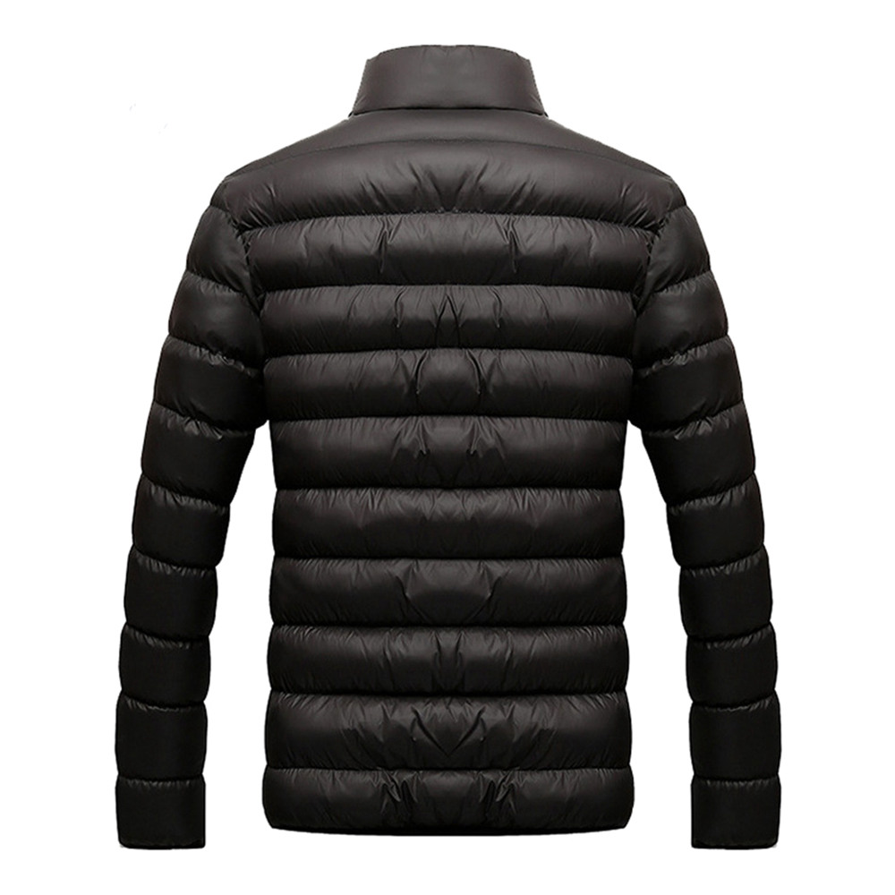 Men's Autumn and Winter Down Jacket Cotton-padded Coat (Size M) - Black