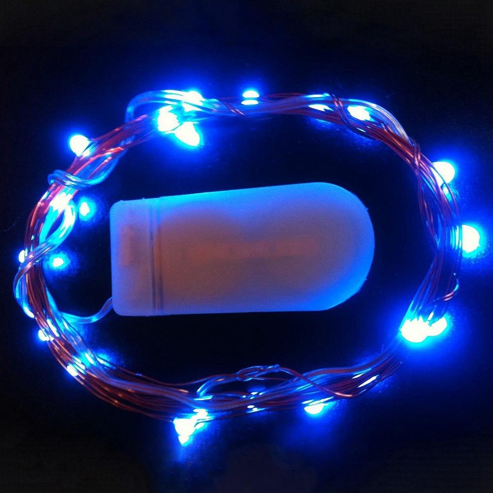 50PCS Fairy LED String Light Copper Wire Strip Light for Wedding Garland Lighting Decoration (5 Meters) - Blue