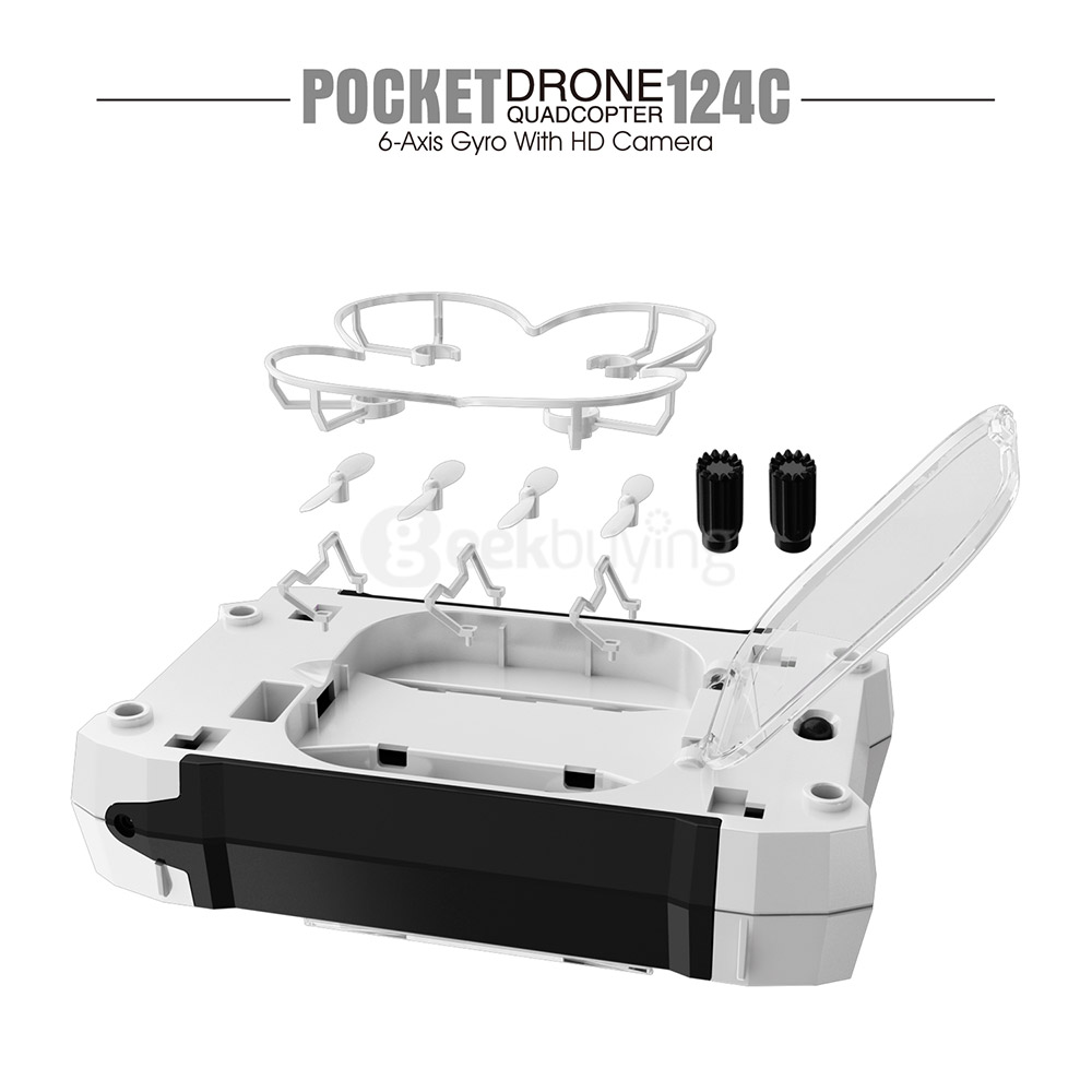 [HK Stock]FQ777-124C MINI 2.0MP HD RC Quadcopter With Switchable Controller RTF - Black