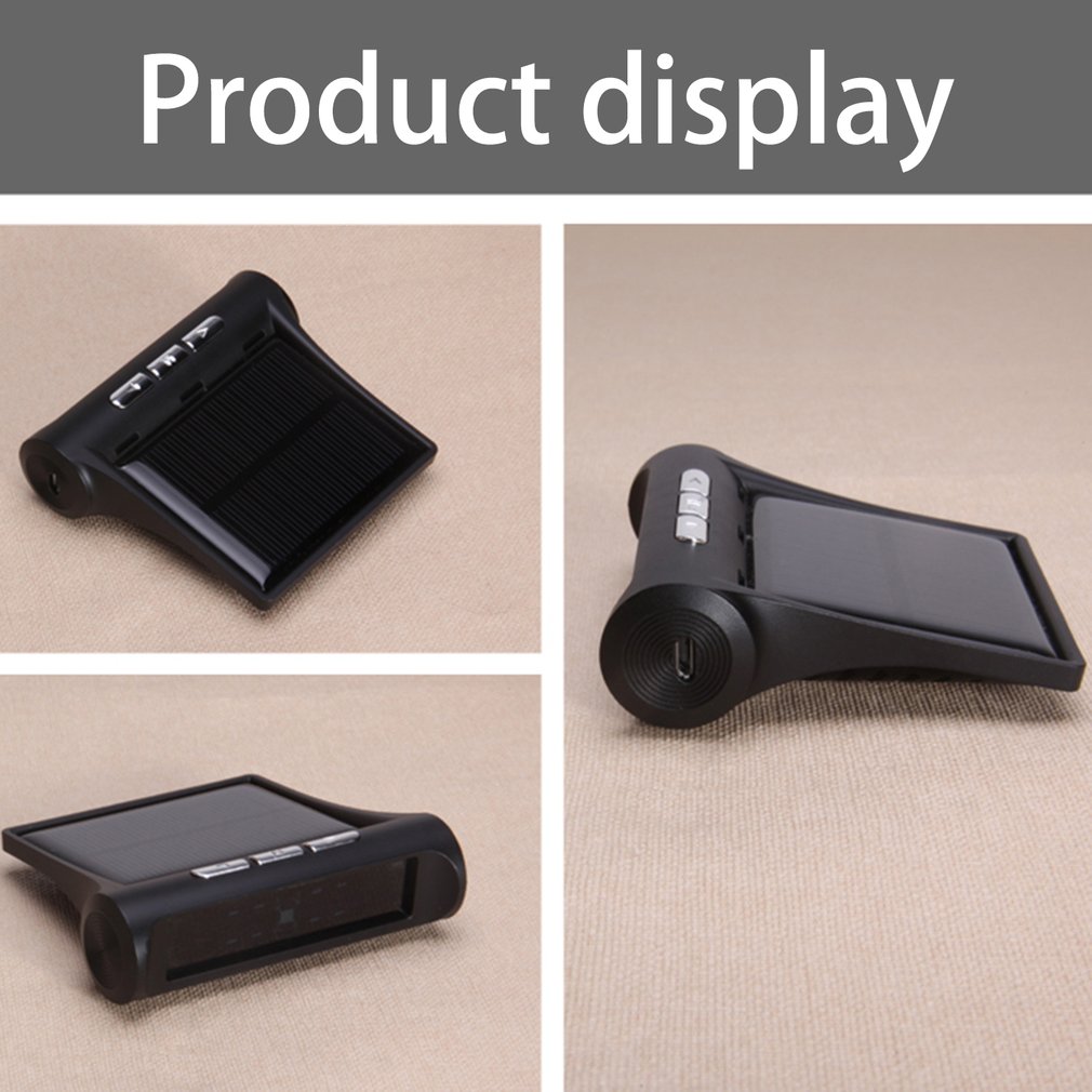 Solar Power Smart Safety Tyre Pressure Monitoring System Set Tool Kit - Black