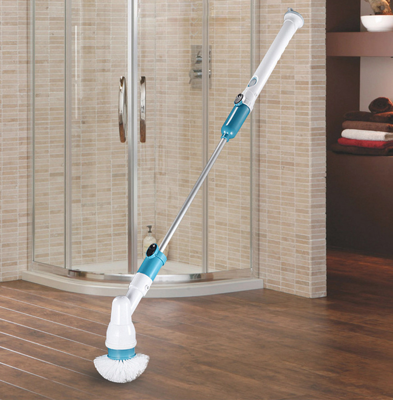 Electric Spin Scrubber Multi-function Automatic Cordless Cleaning Brush Household Cleaning Set - EU Plug
