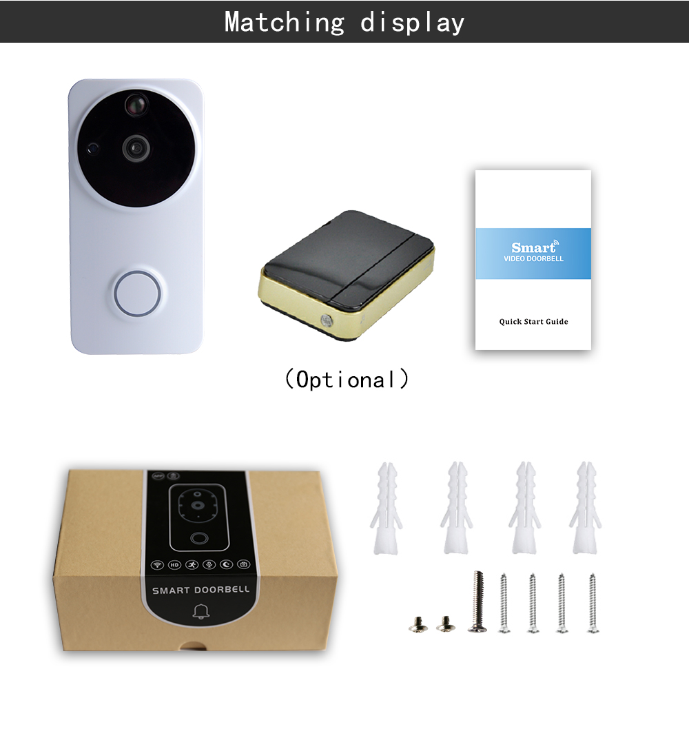 Danmini WF04 WIFI Wireless Smart Video Intercom Doorbell APP Remote Video Intercom - Black