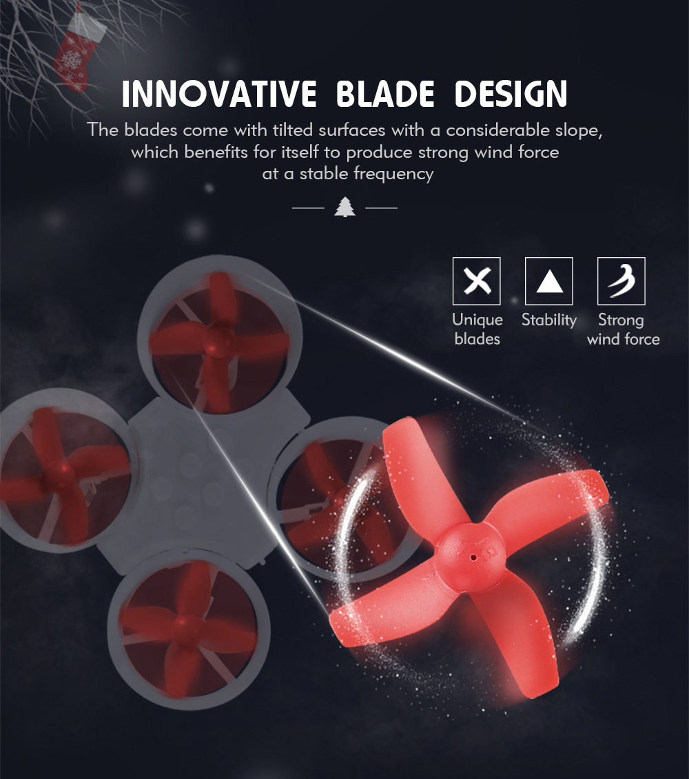 [HK Stock]JJRC H67 Flying Santa Claus 2.4G 4CH 6Axis Headless Mode Toy Brick RC Quadcopter RTF - Red