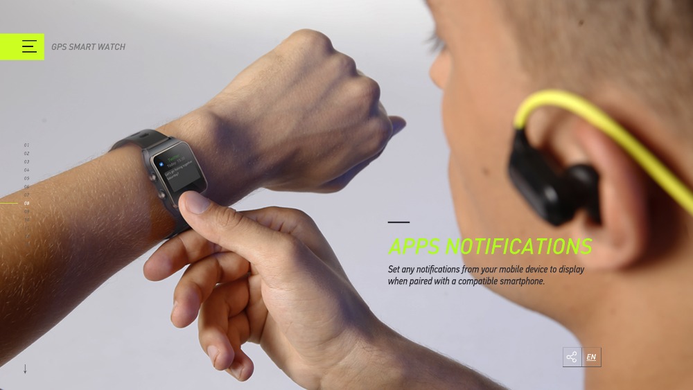 Makibes BR3 Smart Watch 1.3 Inch IPS Color Touchscreen Built-in GPS Multi-sports Modes Heart Rate Monitor IP68 Waterproof Fitness Tracker - Gray