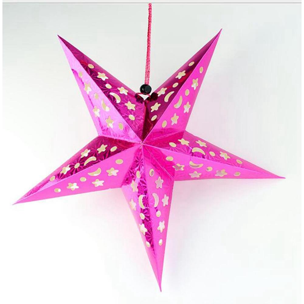 Hanging Paper Star Ceiling Decoration Gold