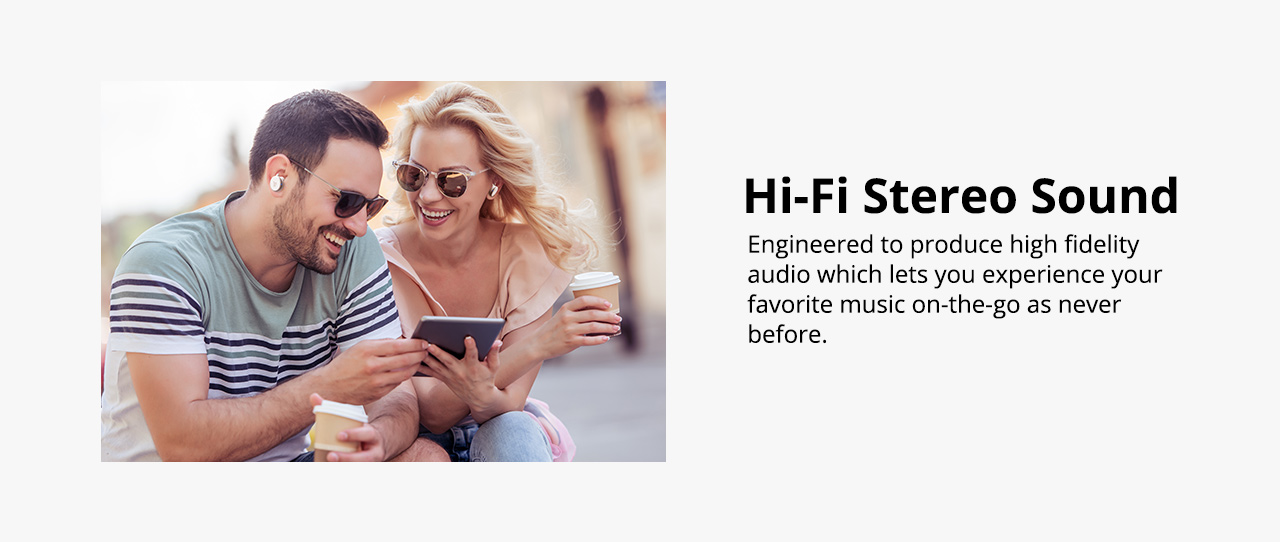 Tronsmart Encore Spunky Buds Bluetooth Headphones True Wireless Stereo Earbuds with IPX5 Water Resistant - White