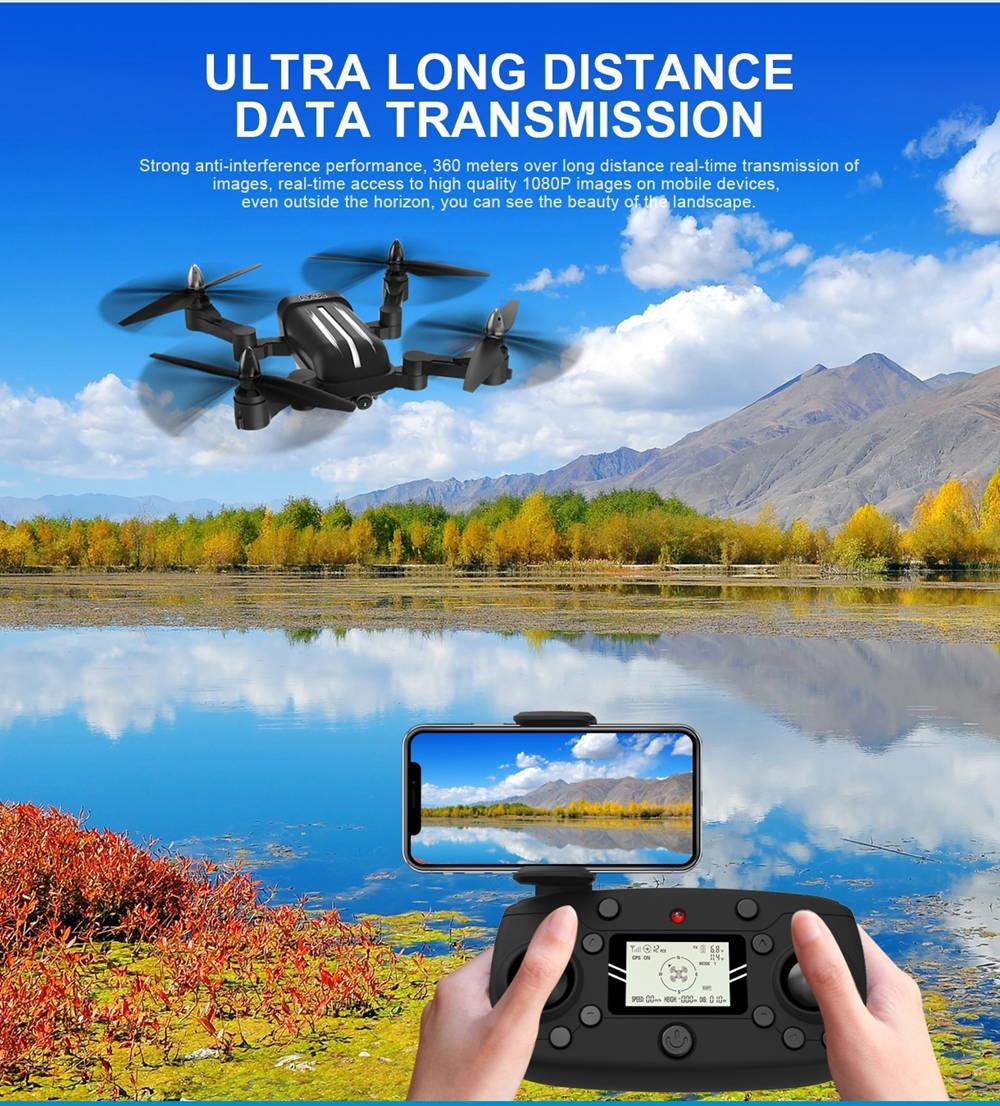 Bayangtoys X28 8MP GPS 5G Wifi FPV Brushless Foldable RC Drone RTF Black - Two Battery