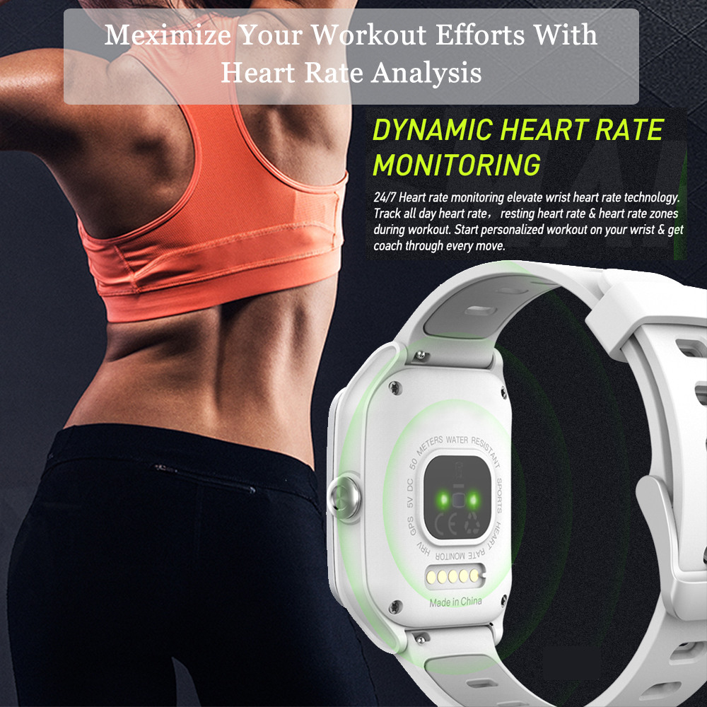 Makibes BR3 Smart Watch 1.3 Inch IPS Color Touchscreen Built-in GPS Multi-sports Modes Heart Rate Monitor IP68 Waterproof Fitness Tracker - Gray