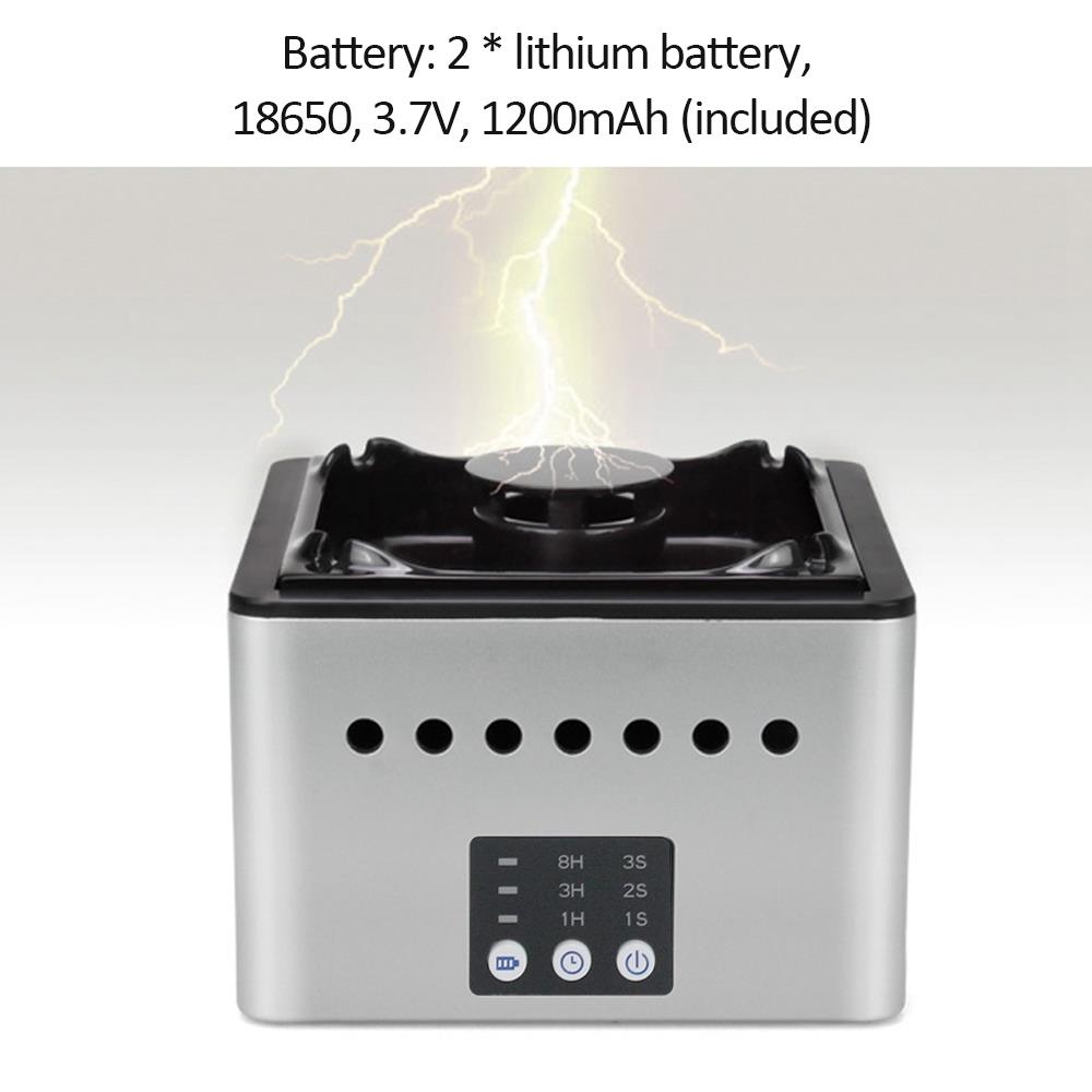 USB Rechargeable Portable Air Purifying Ashtray Home Desktop Purifier Filter With Battery - Black