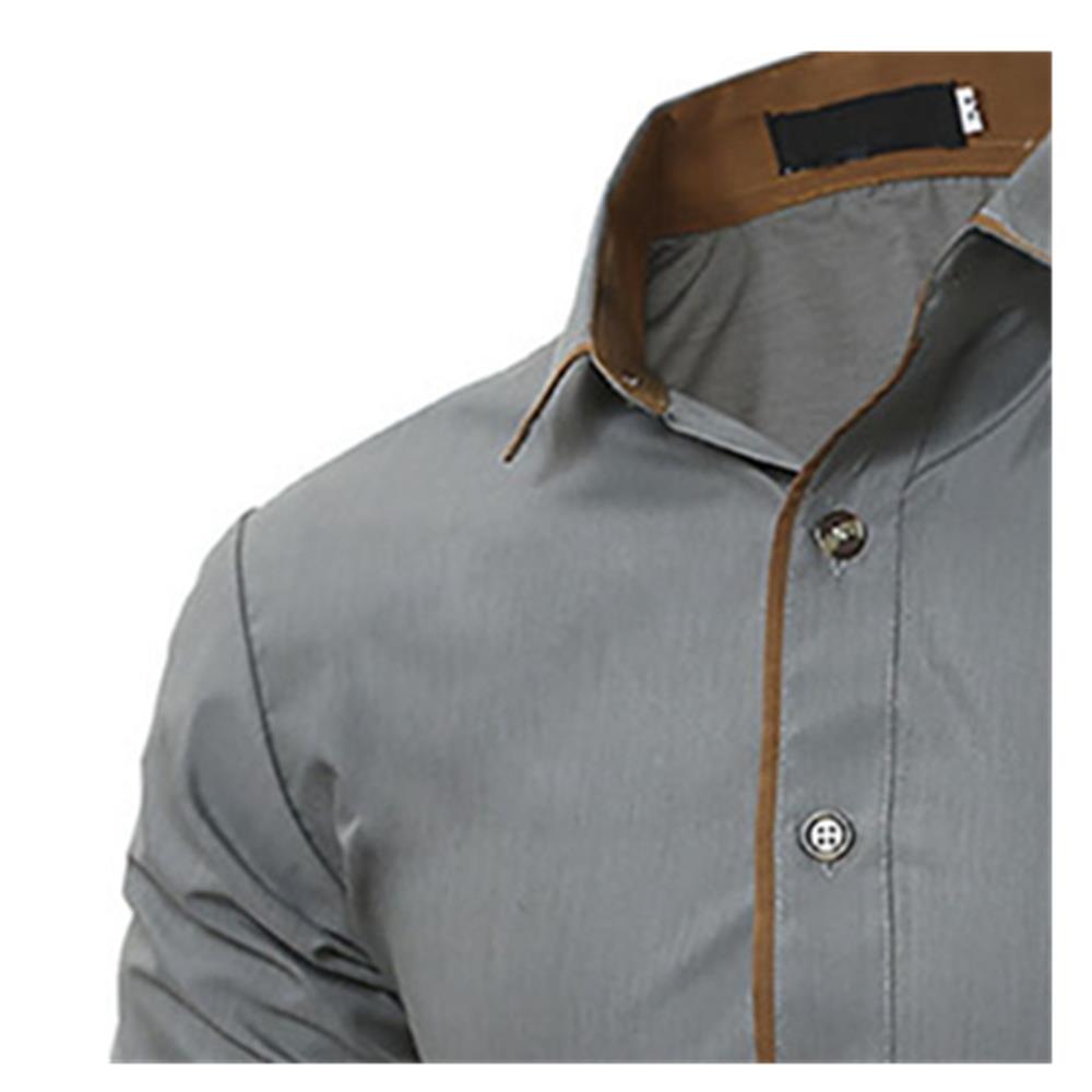 Men's Casual Long Sleeve Shirt Size M Gray