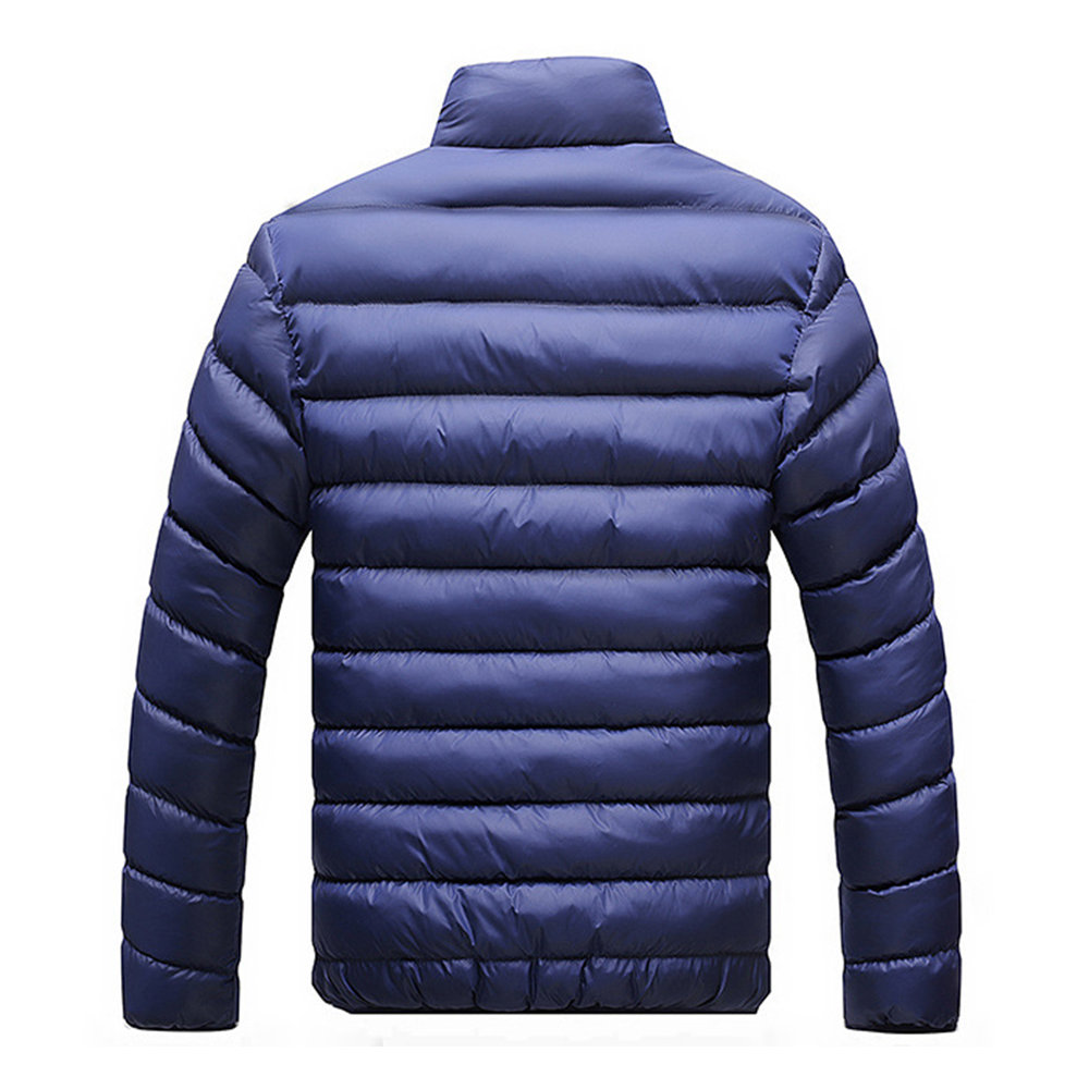 Men's Autumn and Winter Down Jacket Cotton-padded Coat (Size 2XL) - Blue