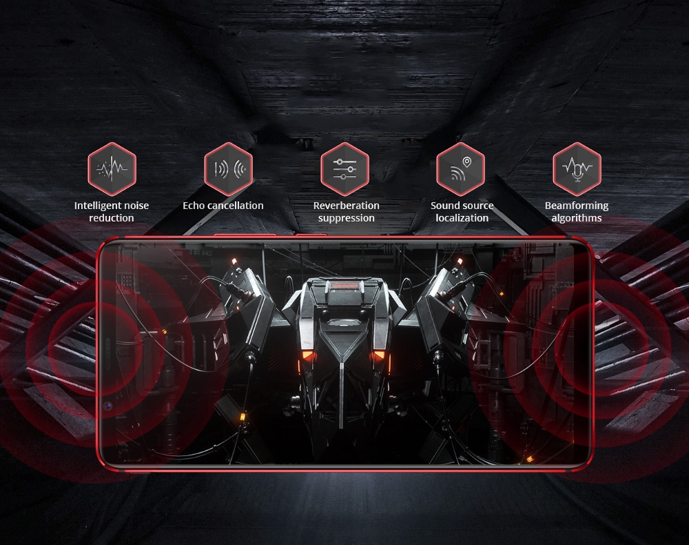 Nubia Red Magic Mars 6.0 Inch 4G LTE Gaming Smartphone Snapdragon 845 8GB 128GB 16.0MP Rear Camera Android 9.0 Type-C Touch ID OTG - Black