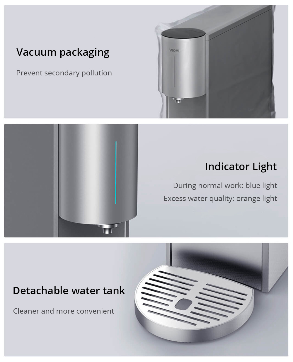 [Installation Edition]Xiaomi Viomi X3 Smart Water Purifier UV Sterilization Reverse Osmosis APP Remote Control - Gray