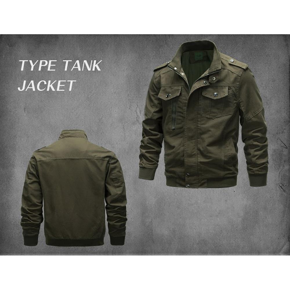 CA806 Men's Autumn Winter Casual Stand Collar Cotton Bomber Jacket Size M - Army Green