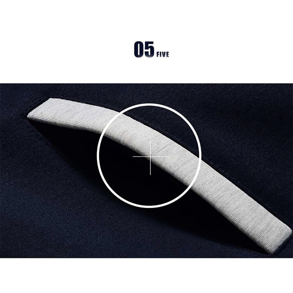 W02 Men's Autumn Winter Casual Color Block Cotton Cashmere Hooded Coat Size M - Blue + Gray