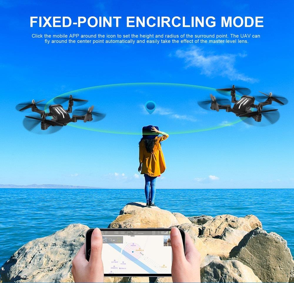 Bayangtoys X28 8MP GPS 5G Wifi FPV Brushless Foldable RC Drone RTF Black - Two Battery