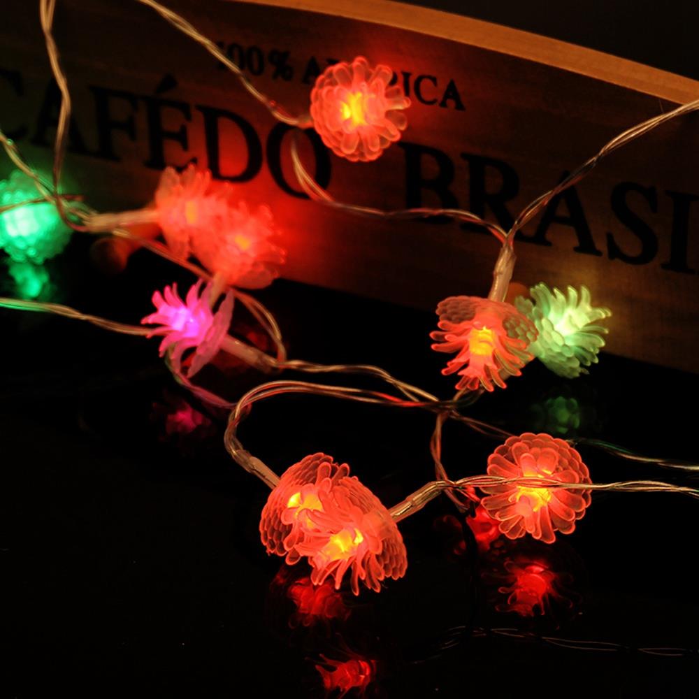 20PCS LED Pinecone Battery LED String Lights Holiday Christmas Party Garden Decoration Lights (2.2 Meters) - Mulited-col