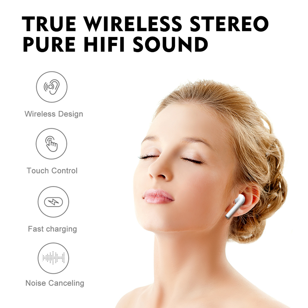 IDiskk i51 TWS Wireless Bluetooth 5.0 Earphones Binaural Earbuds Support ios Android Phone - White