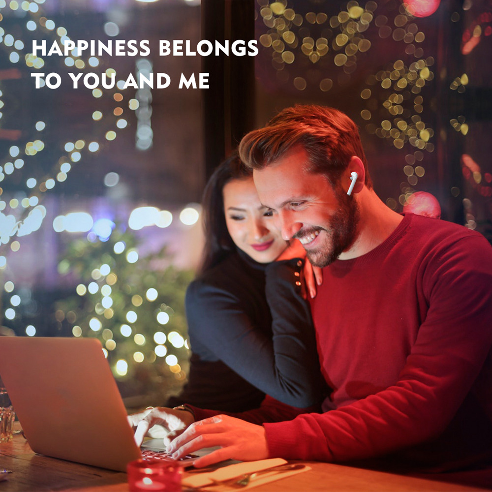 IDiskk i51 TWS Wireless Bluetooth 5.0 Earphones Binaural Earbuds Support ios Android Phone - White