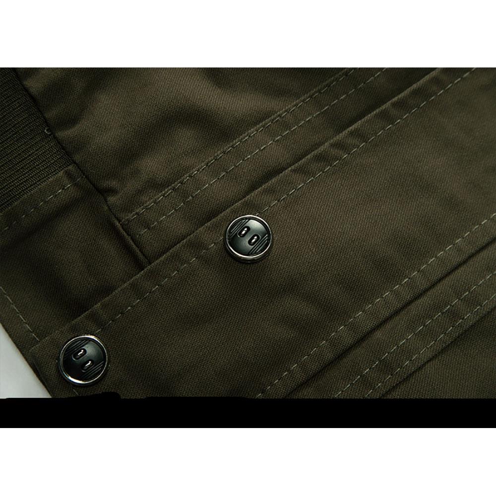 CA806 Men's Autumn Winter Casual Stand Collar Cotton Bomber Jacket Size M - Army Green