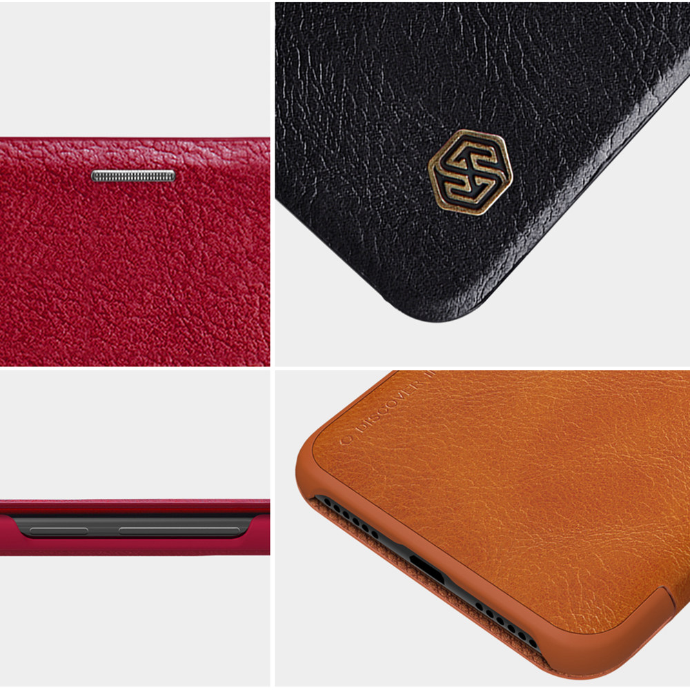 NILLKIN Protective Leather Phone Case for Xiaomi Redmi Note 6 Pro Protective Back Cover - Brown