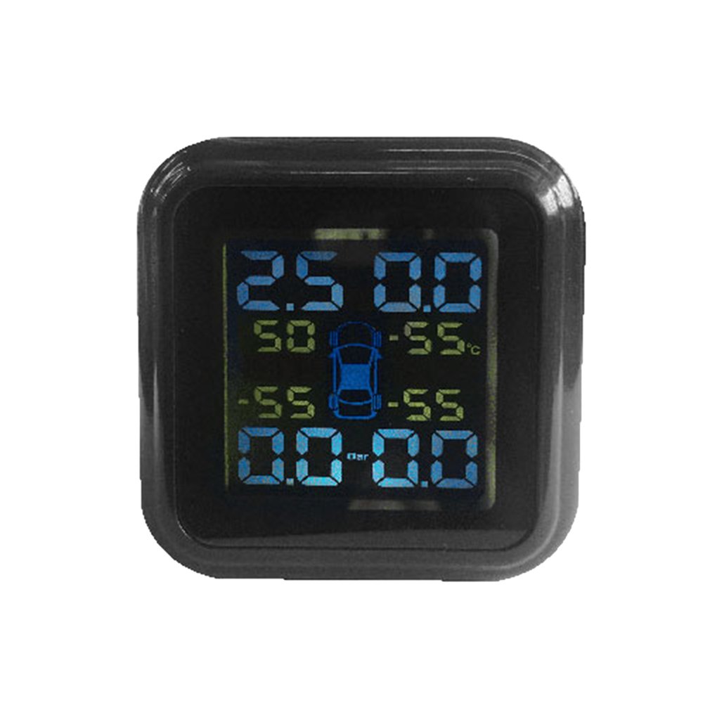 ZQ629301 Smart LCD Car TPMS A68 Cigarette Lighter Tire Pressure Monitoring System - Black