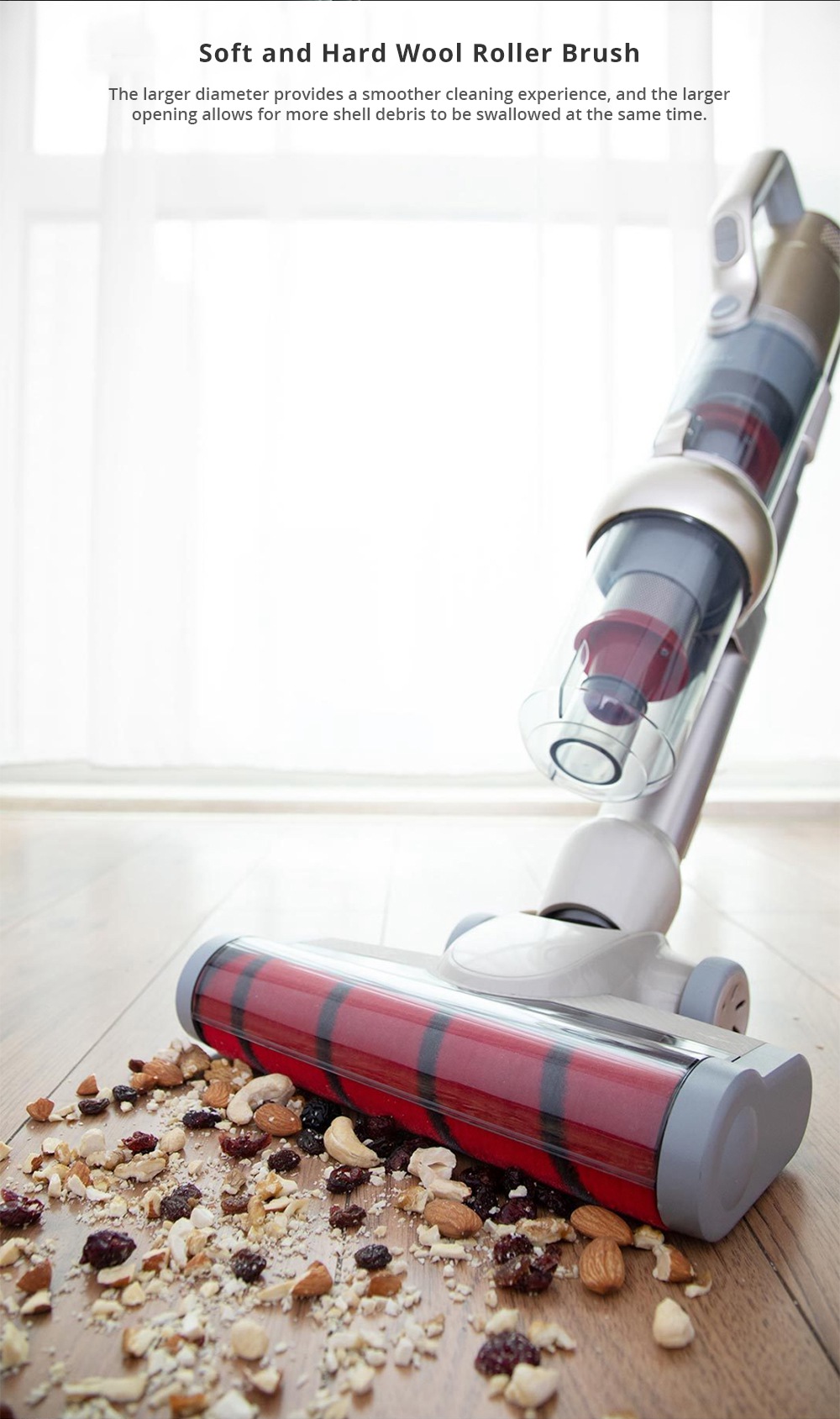 [International Version] Xiaomi LEXY JIMMY JV71 Vertical Cordless Stick Vacuum Cleaner 130AW Powerful Suction Anti-winding Hair Mite Cleaning - Champagne gold