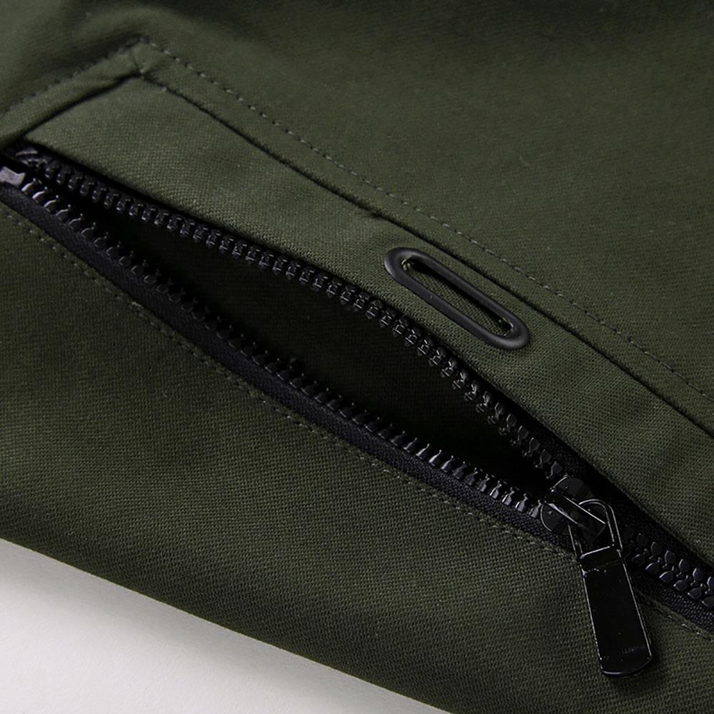CA9801 Men's Autumn Winter Classic Casual Jacket (Lapel Grid Long Sleeve Polyester Jacket Size M) - Army Green