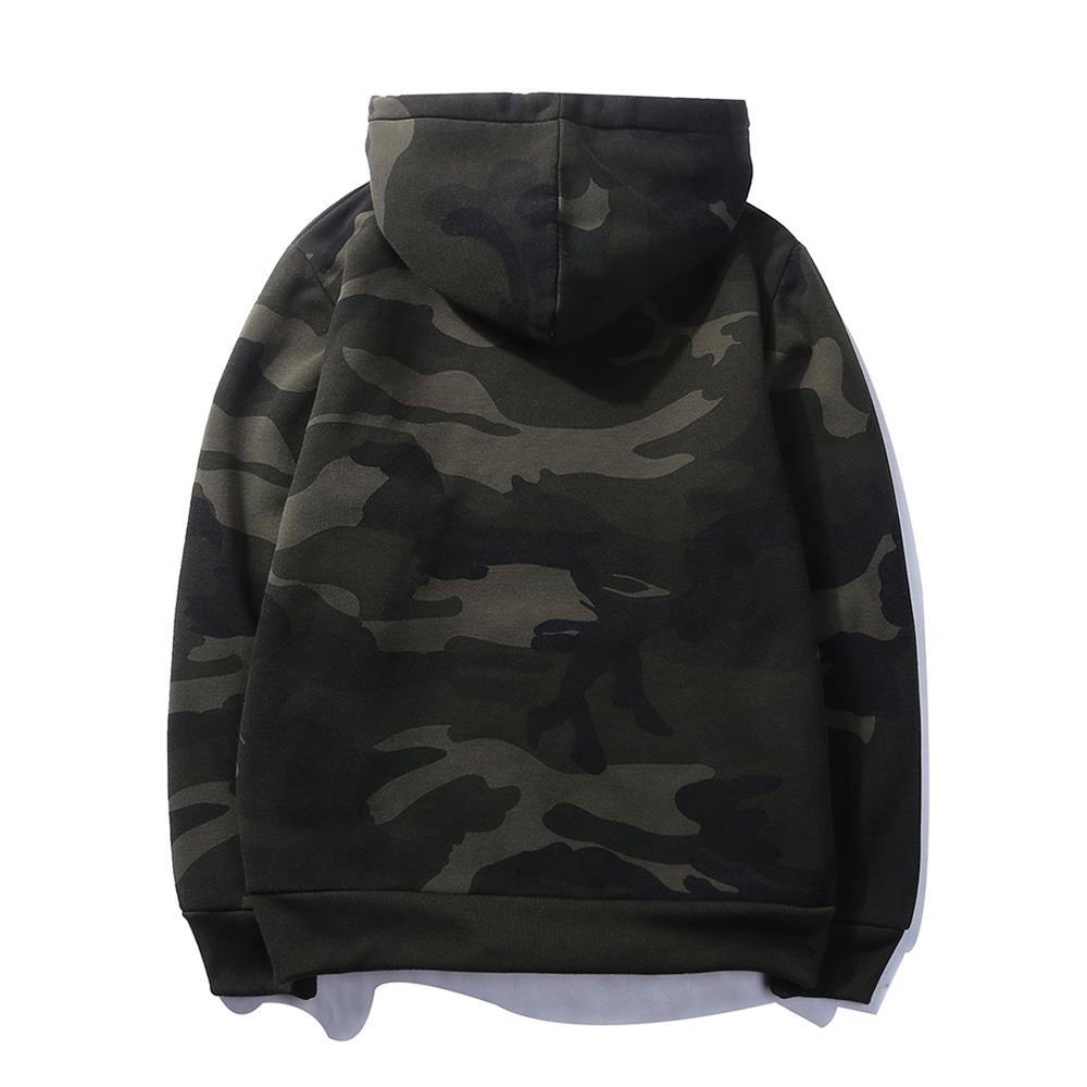 WY40 Men's Autumn Casual Long Sleeve Camouflage Pattern Hoodie Size M - Army Green