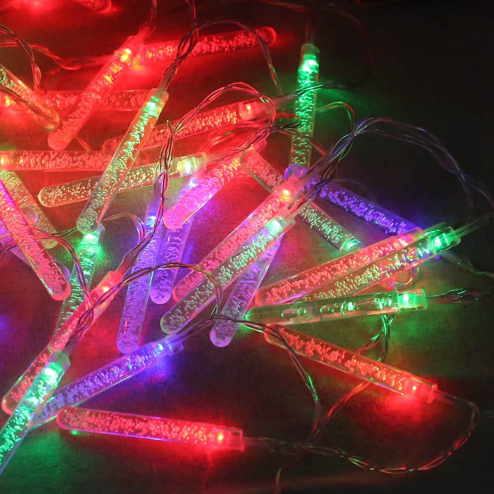 20PCS Icicle LED Battery LED String Lights Holiday Christmas Party Garden Decoration Lights (2.2 Meters) - Multi-color