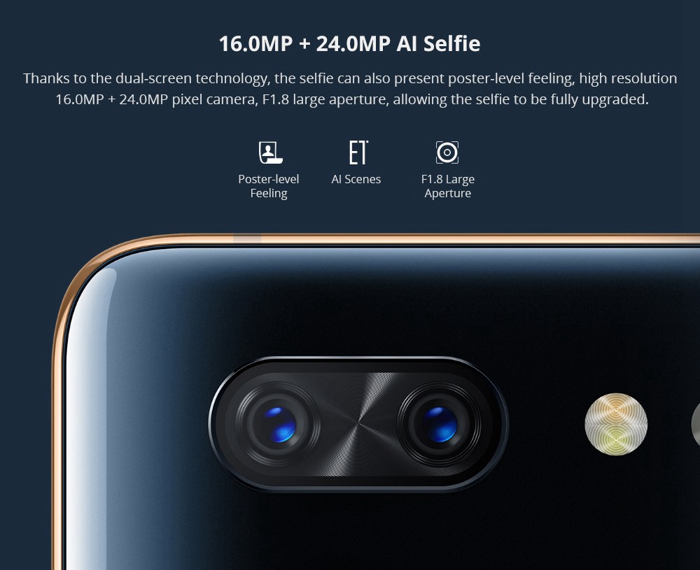 Nubia X 6.26 Inch 4G LTE Smartphone Snapdragon 845 8GB 128GB 16.0MP+24.0MP Dual Rear Cameras Android 8.1 All-Screen Fast Charge Dual Screen - Gray