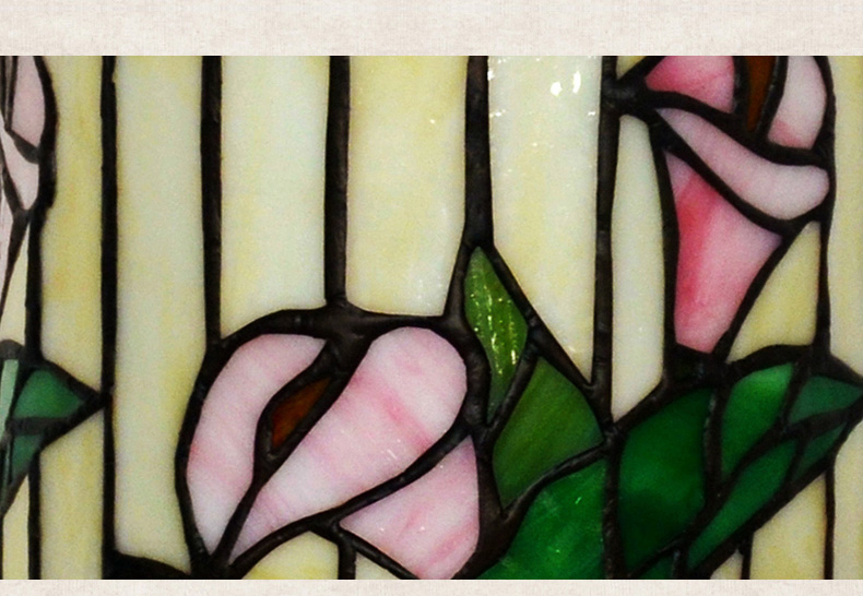 FUMAT Tiffany Style Stained Glass Table Lamp - Chinese Style Retro Red Plum Design