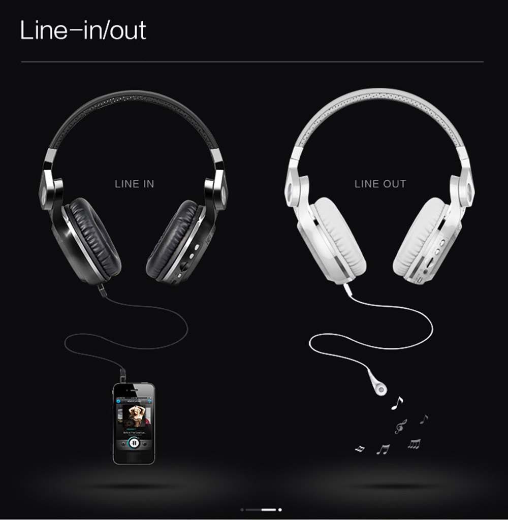 [HK Stock] Bluedio T2+ Bluetooth4.1 Wireless Stereo Headphone TF Card FM  Music Headset - White