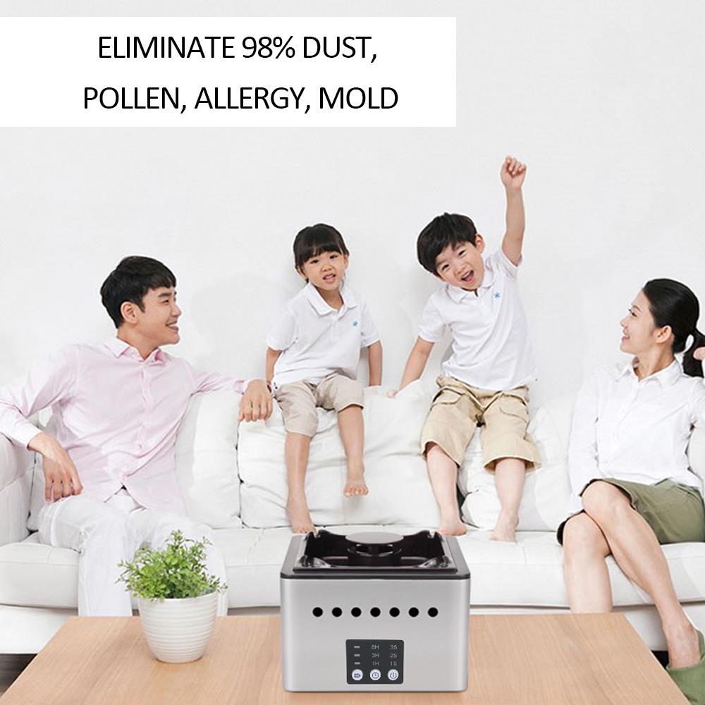USB Rechargeable Portable Air Purifying Ashtray Home Desktop Purifier Filter With Battery - Black