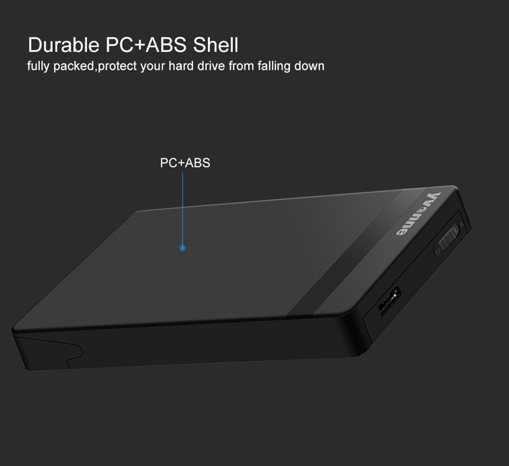 Yvnne HD213 SATA To USB 3.0 External Hard Drive Enclosure Case For 2.5 Inch HDD And SSD - Black