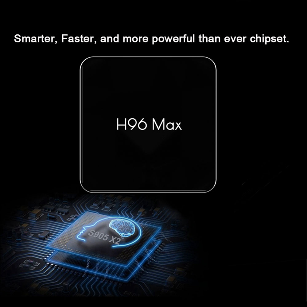 H96 MAX X2 Amlogic S905X2  Android 8.1 4GB DDR4 64GB eMMC TV Box with Voice Remote Dual Band WiFi LAN Bluetooth USB3.0 HDMI