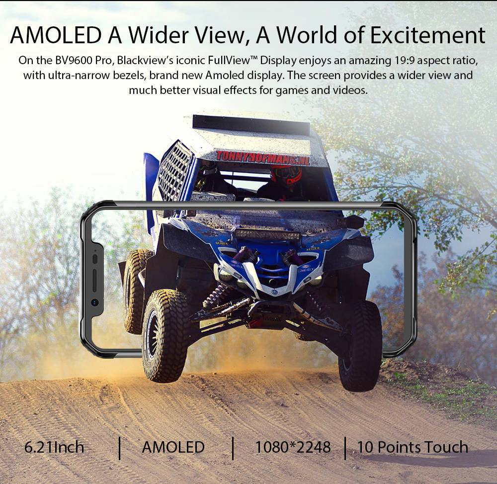 [HK Stock]Blackview BV9600 pro 6.21 Inch 4G LTE Smartphone Helio P60 6GB 128GB 16.0MP + 8.0MP Dual Rear Cameras Android 8.1 IP68 Wireless Charging NFC Face Unlock - Silver